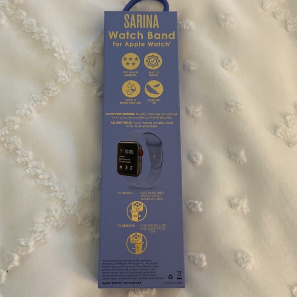 Light blue Apple Watch band fits 42mm, 44mm, 45mm - Picture 3 of 3